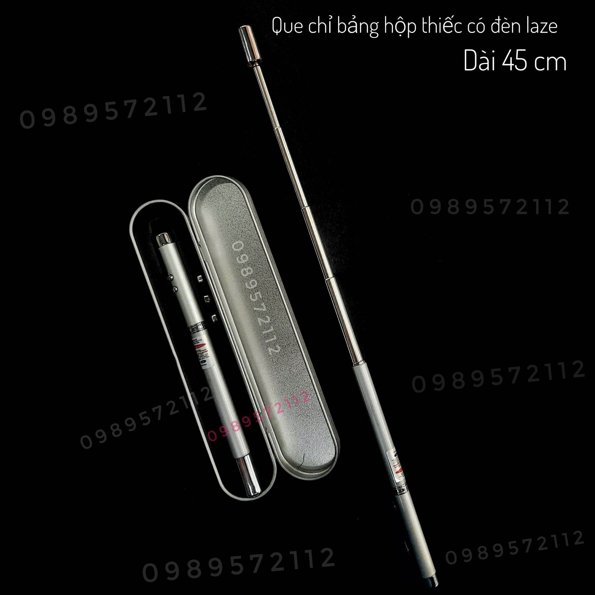 Que chỉ bảng hộp thiếc có đèn kèm ngòi bi viết. (1 cái).