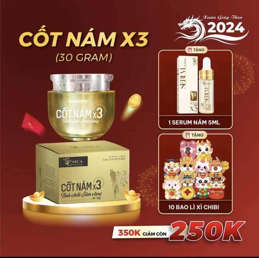 Kem cốt nám X3 (30gr).  kèm serum cốt sâm.