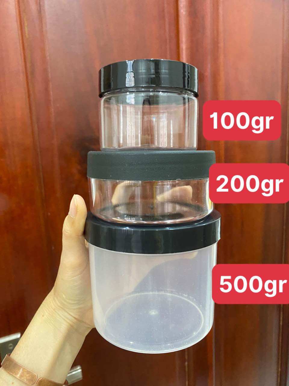 hủ kiếng 180g màu trắng (có nắp lót)
