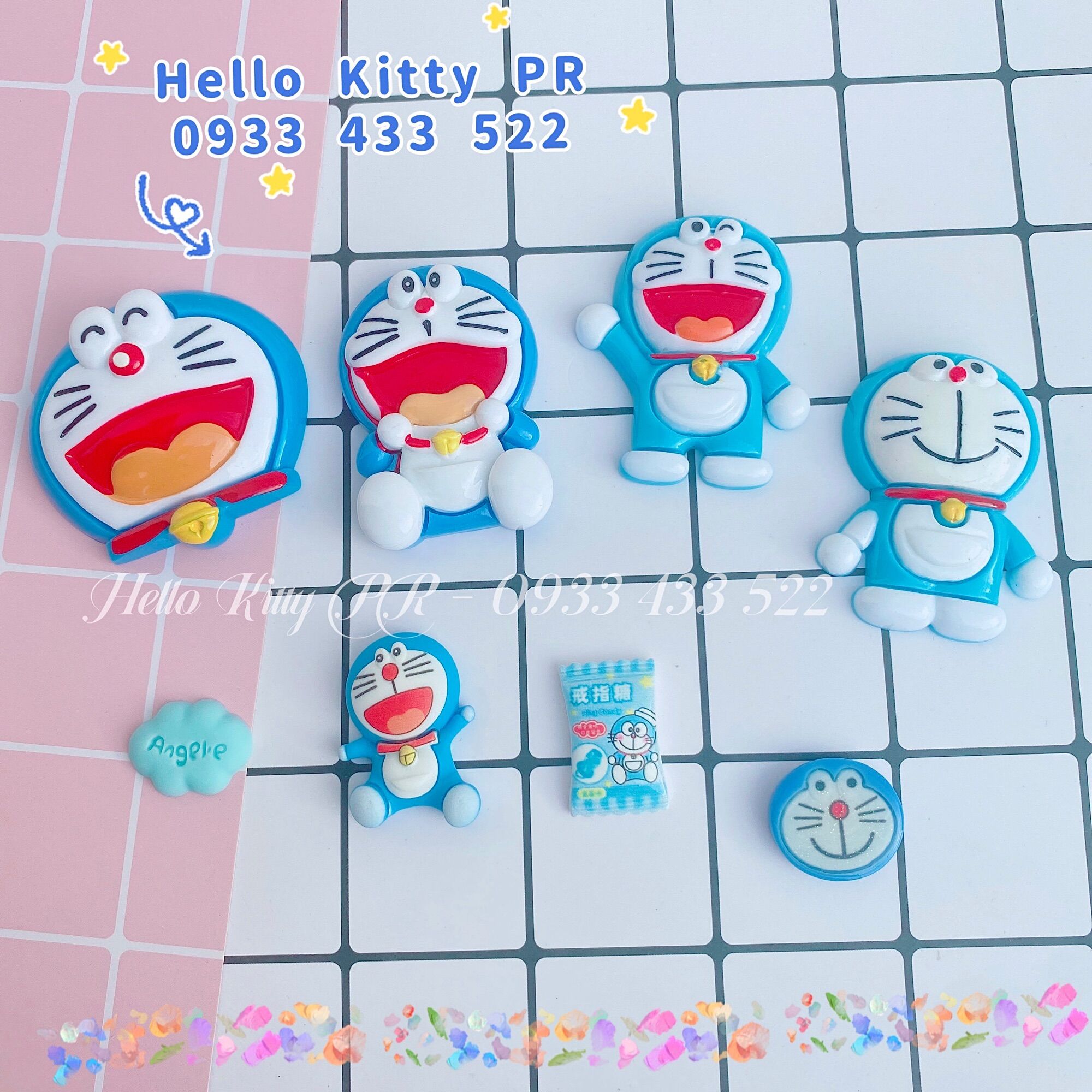 Charm icon trang trí phụ kiện Hello Kitty - Doremon Doraemon