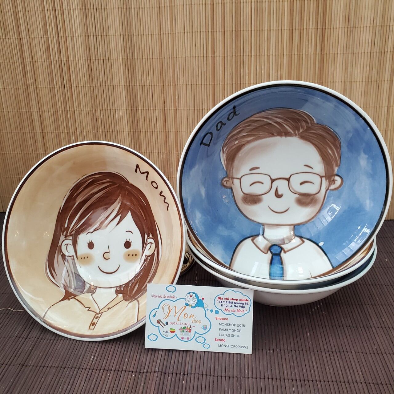 COMBO 2C TÔ TÌNH YÊU 💕 DAD VÀ MOM SIÊU CUTE 😍