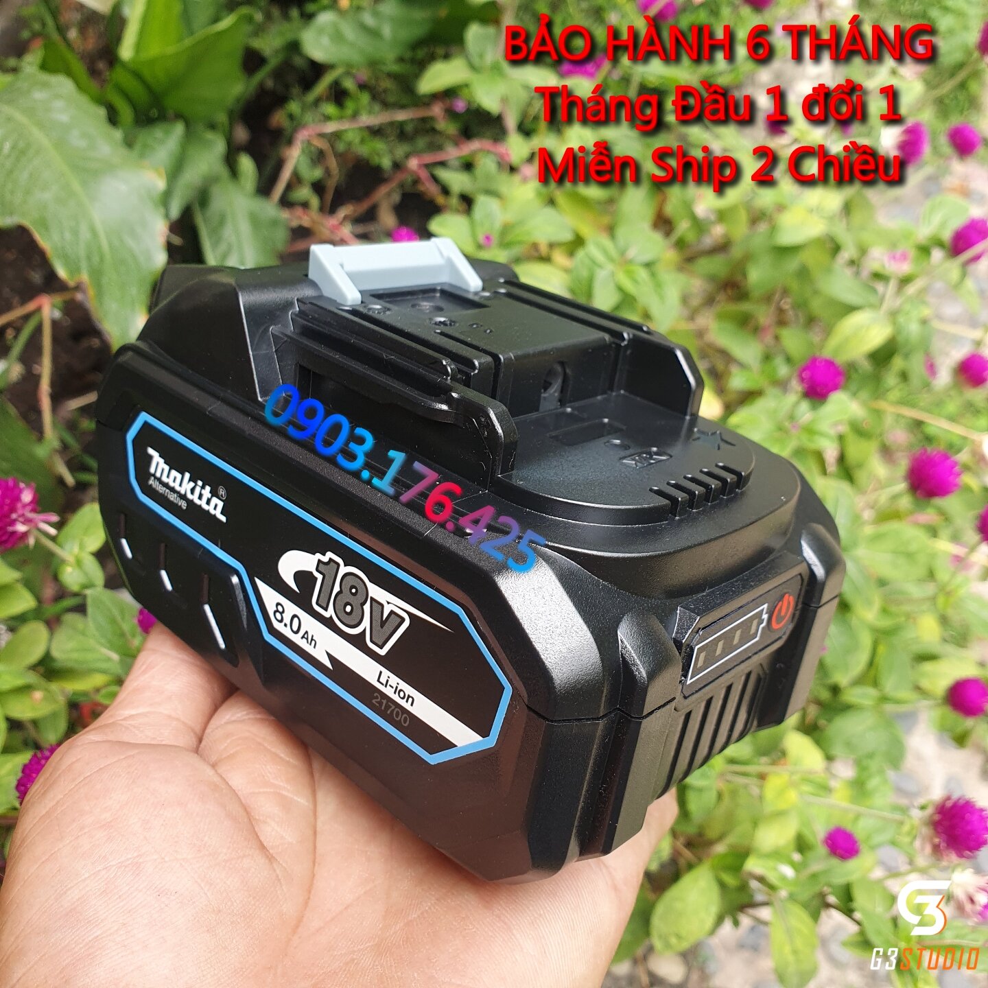 Pin Đóng (21700 Samsung 40T) Makita 18-21vol - Nhận Sạc Adapter