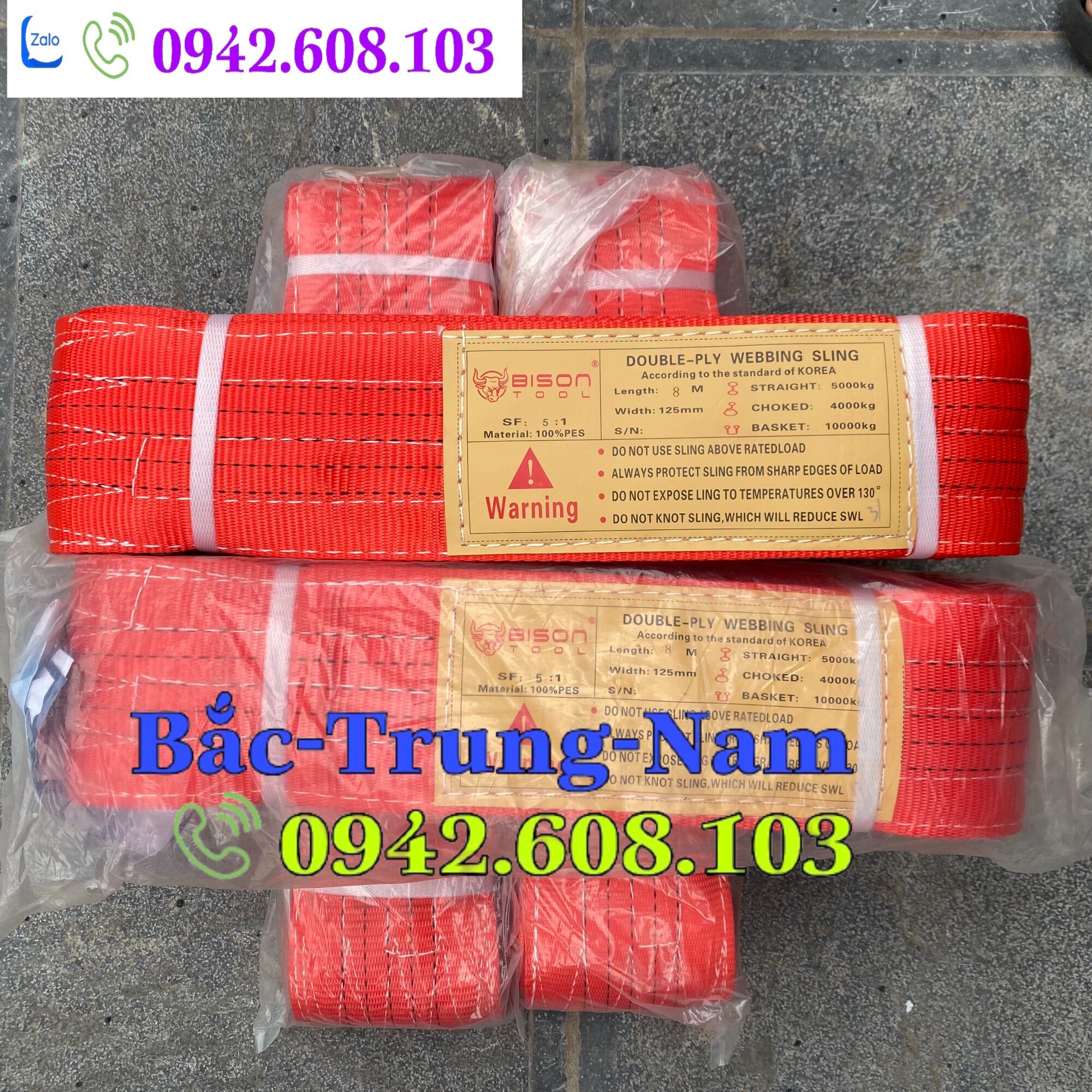 Dây cẩu hàng 5 tấn, dây cáp vải cẩu hàng 5 tấn 6 mét