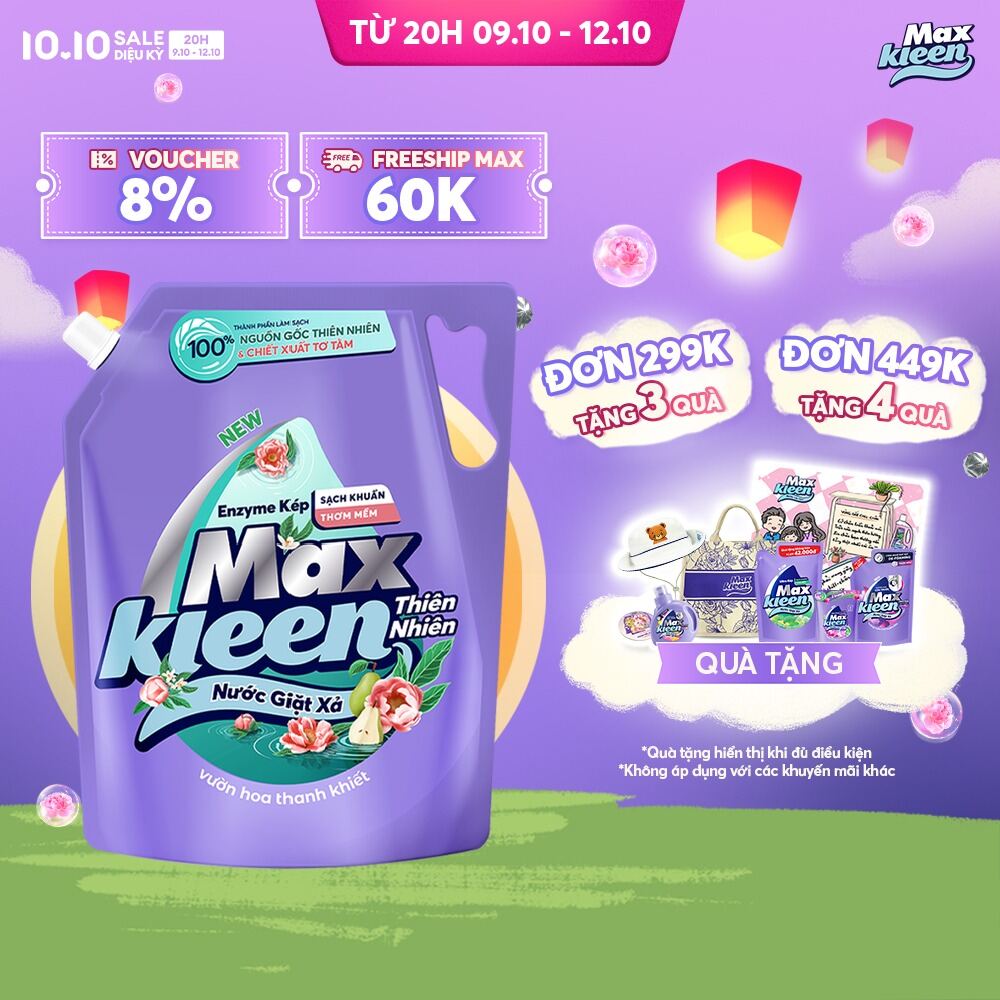 Túi Nước Giặt Xả MaxKleen Thiên Nhiên 2.2KG