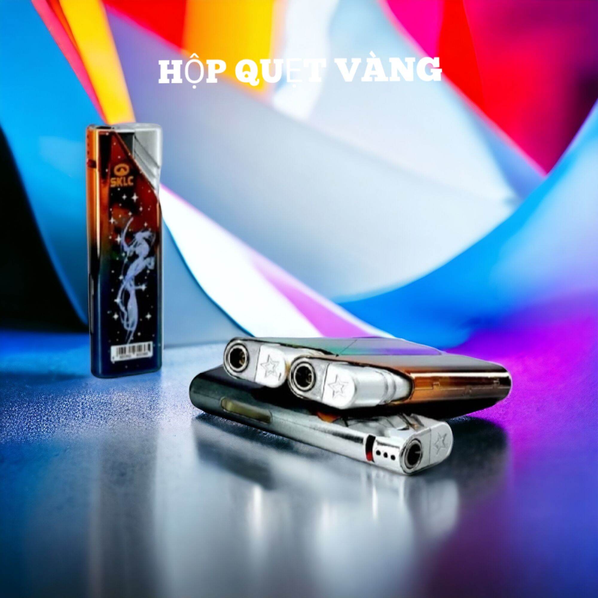 Combo 5 cái Hột quẹt/ Bật lửa  tia xanh mẫu GALAXY (bơm lại được)