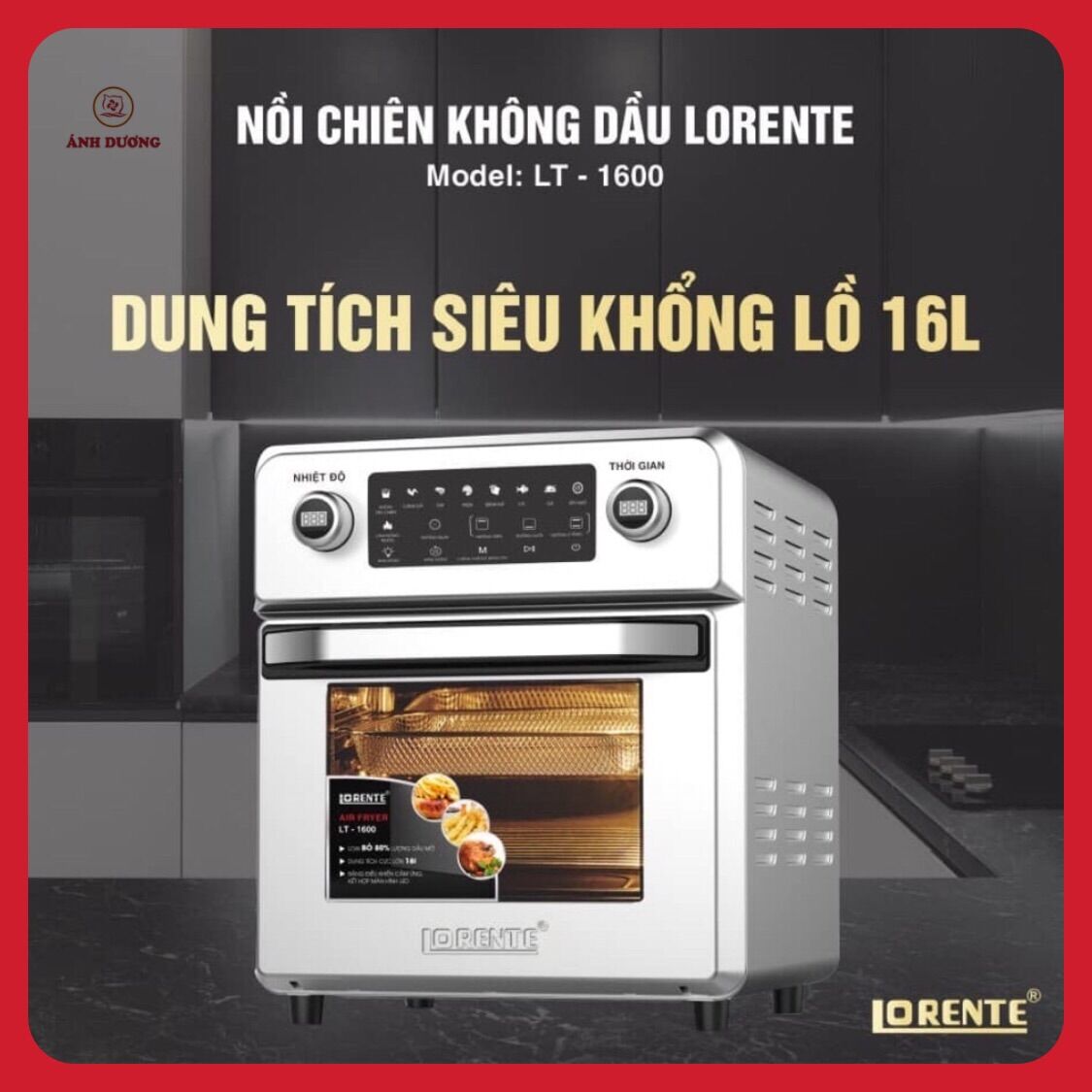 Nồi chiên không dầu 16L Lorente LT-1600