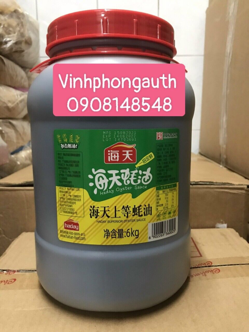 Dầu hào hải thiên 6kg - haday oyster sauce