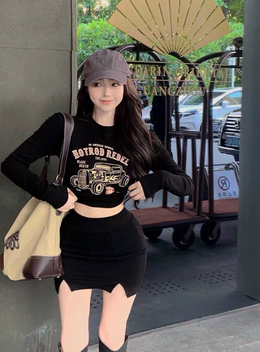 Áo croptop borip in hoạ tiết xịn BG