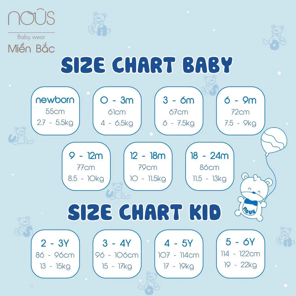 Bộ cộc Nous 6-9m đến 2-3y