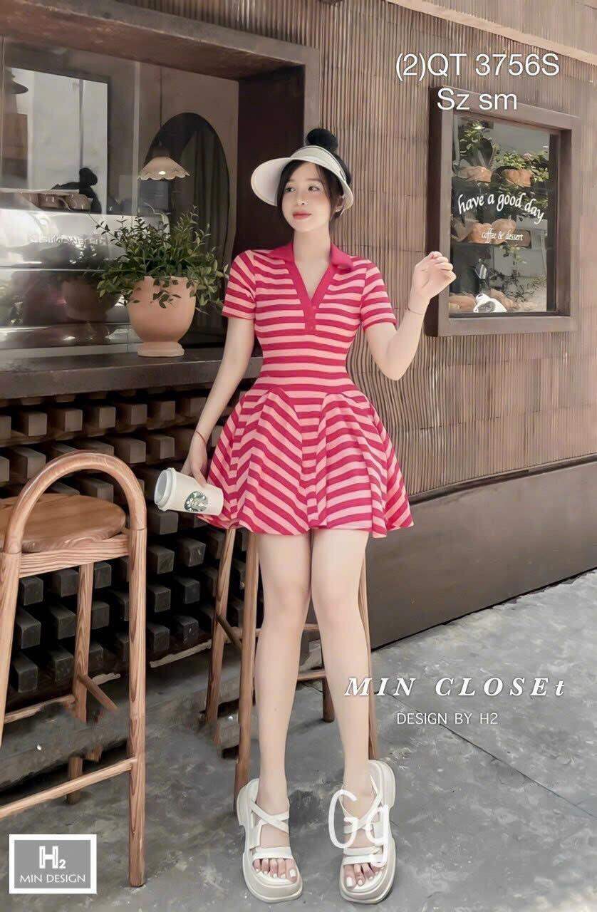 ĐẦM CỔ TRỤ FROM XÒE ĐẸP FROM DƯỚI 53KG