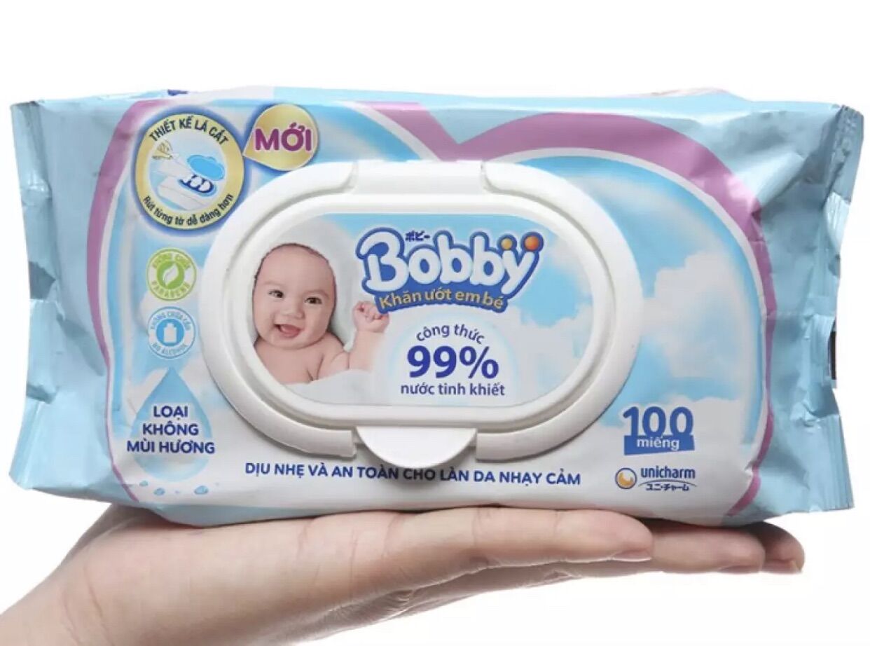 KHĂN ƯỚT TRẺ EM BOBBY 100 tờ