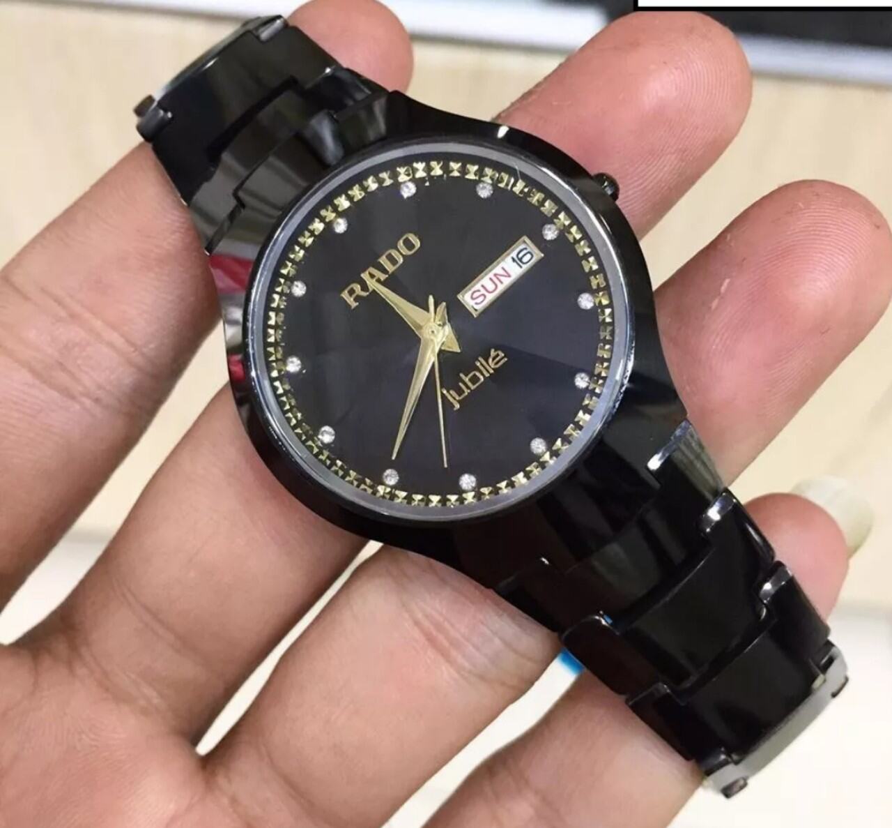 Đồng hồ rado đồng hồ full đá nhật.size 38.kính nón saphia không trầy.dây võ đá saphi không trầy.bao 