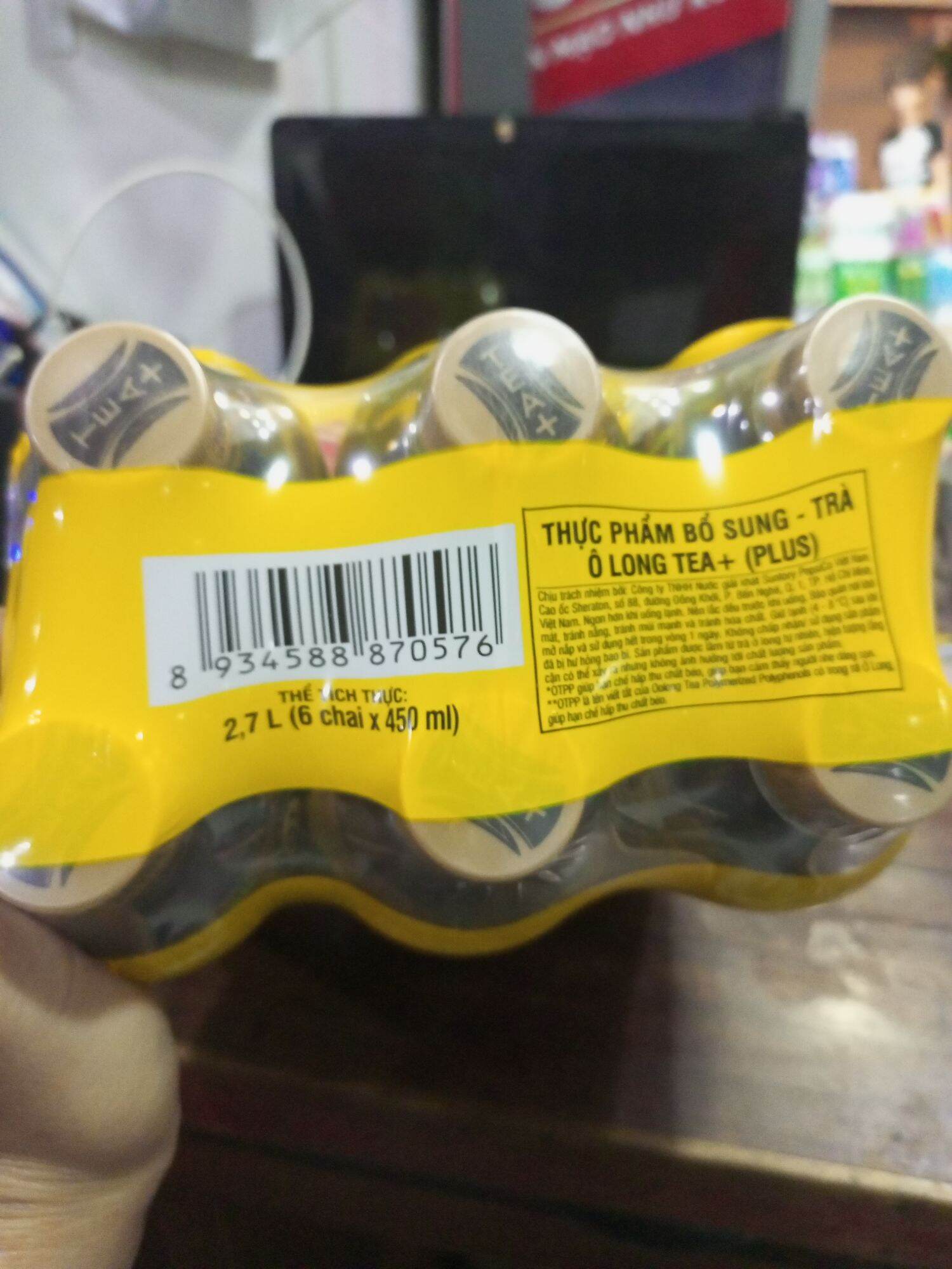 Lốc 6 chai Trà ô long tea+plus 455ml