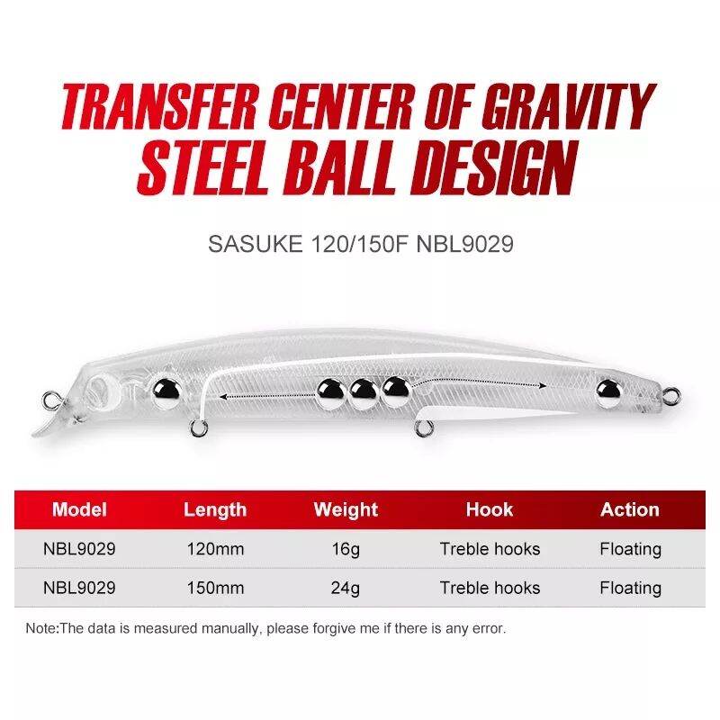 NOEBY NBL9029 MỒI CÂU CÁ 120mm/16g