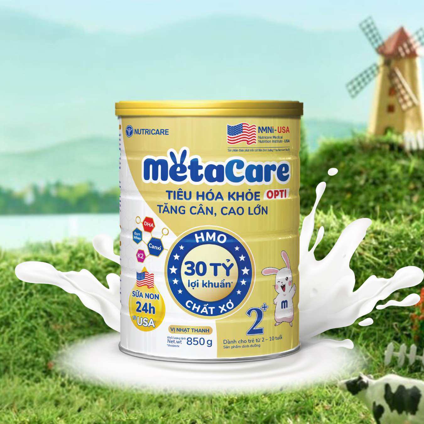 Lon 850g Sữa Nutricare Metacare OPTI 2+ .Tiêu hoá khoẻ tăng cân cao lớn
