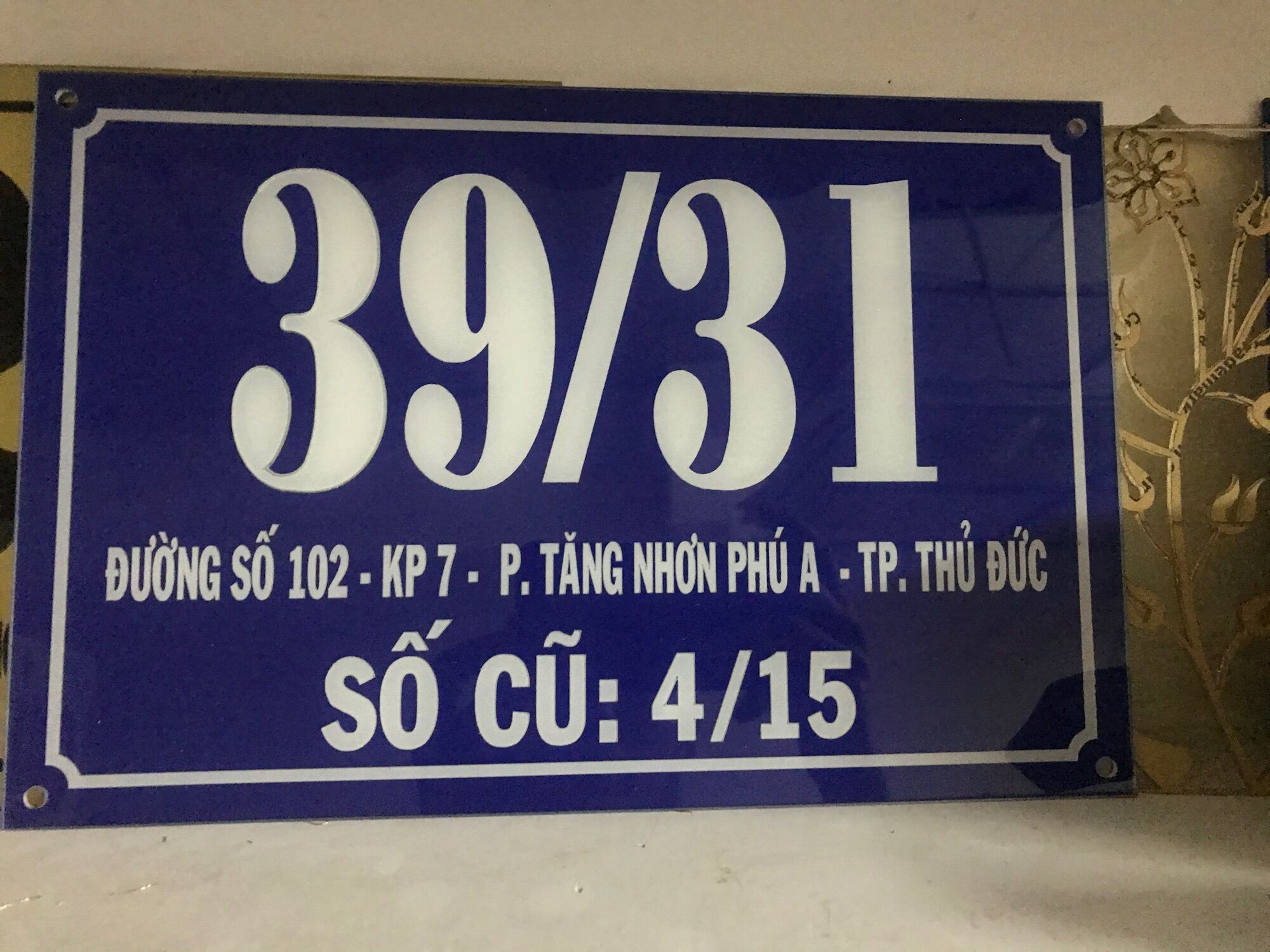 Bảng số nhà mica