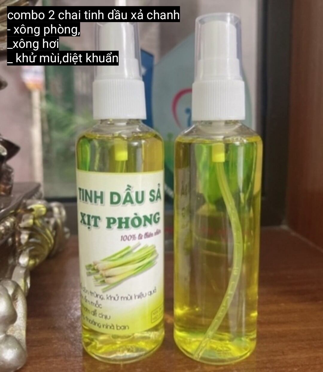 2 lọ tinh dầu xả chanh xịt thơm phòng , khử khuẩn,đuổi muỗi côn trùng