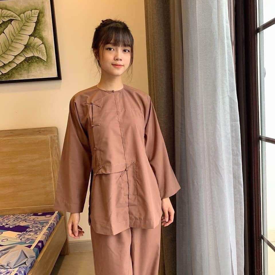 Bộ Vạt Hò nam nữ truyền thống - đồ lam đi chùa (46kg - 82kg)