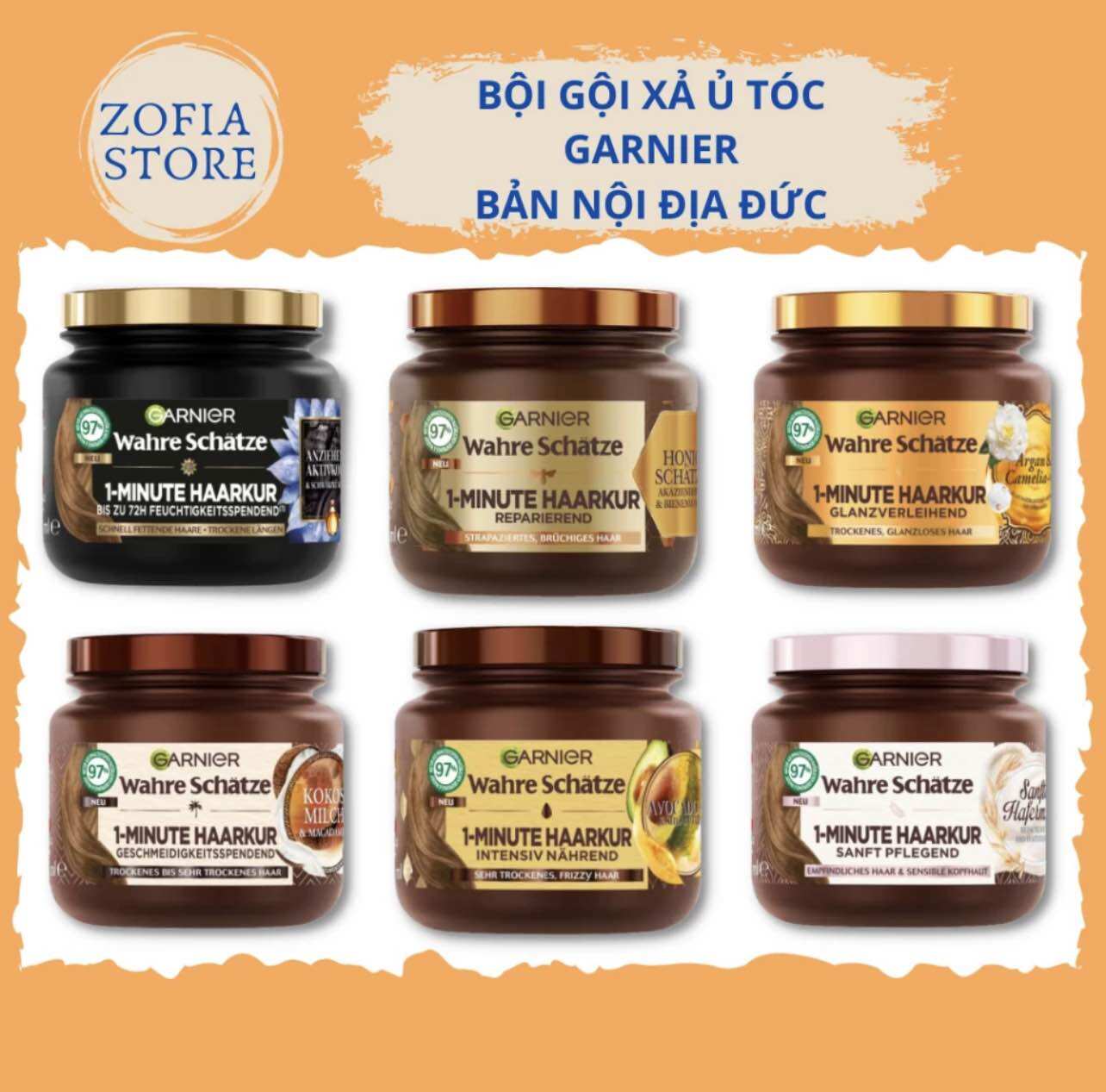 Bộ dầu gội dầu xả ủ tóc Garnier Đức
