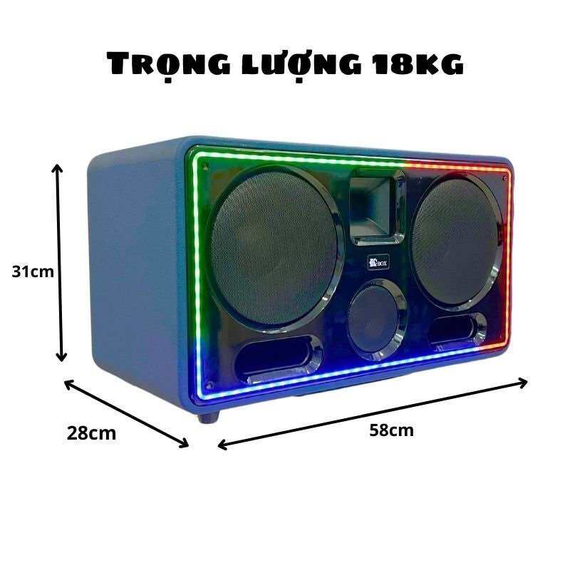 Loa karaoke xách tay cao cấp KCBox KC279 PRO New 2024 (Loa 3 đường tiếng, 2 loa bass 20cm, 1 Mid, 1 