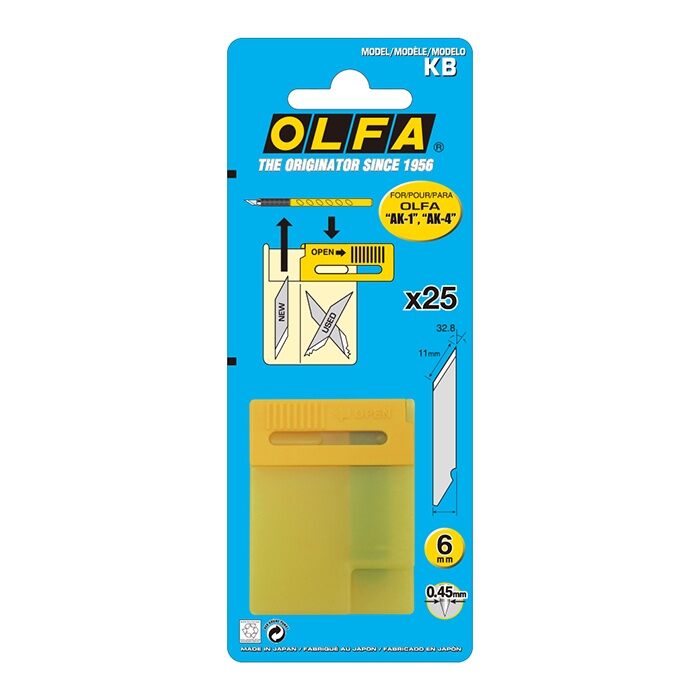 Olfa kb | hộp 25 lưỡi dao trổ, khắc tiện ích