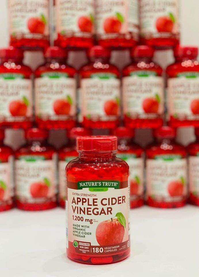 Date 2025 Viên giấm táo giảm cân Apple Cider Vinegar 1200mg 180 viên Mỹ