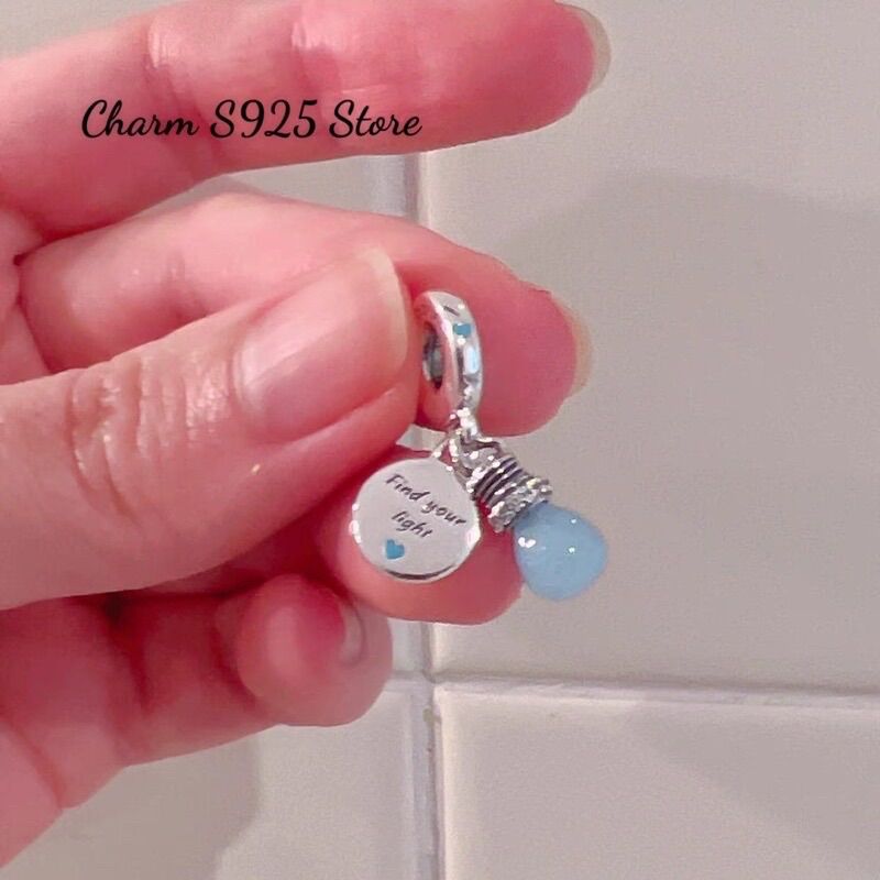 CHARM PAN ALE BÓNG ĐÈN PHÁT SÁNG BẠC S925 CAO CẤP