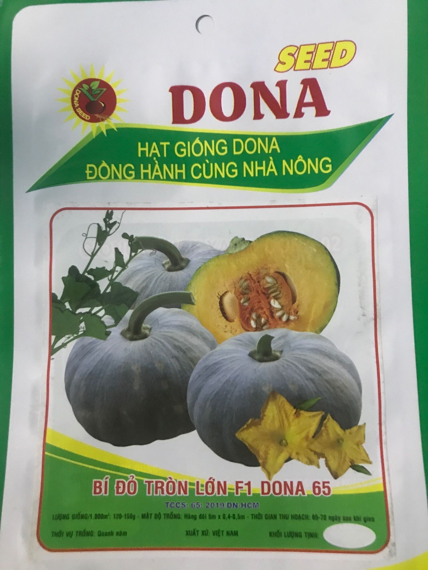 Hạt giống bí đỏ tròn lớn DONA