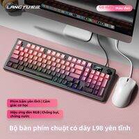LANGTU | Bộ Bàn Phím Và Chuột Aesthetic Yên Tĩnh Cho Văn Phòng Và Chơi Game Có Đèn LED RGB