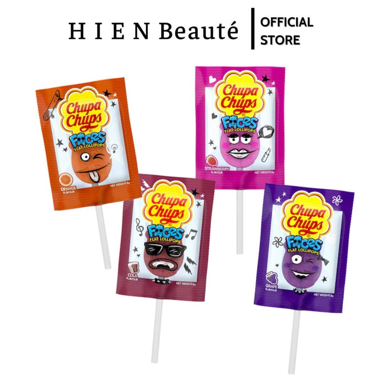 Kẹo Chupa Chups Faces Flat Lollipops 35 Pack - Úc