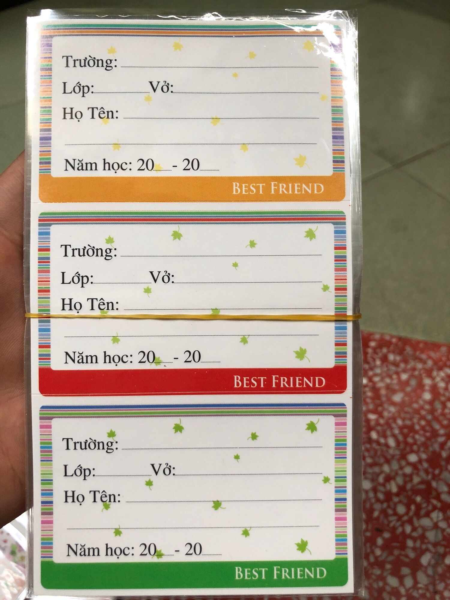 Nhãn vở Decal ( 12 nhãn) dành cho học sinh