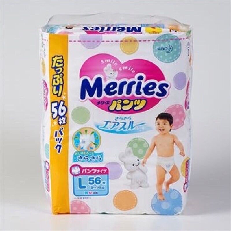 Tã quần merries jumbo size l/56