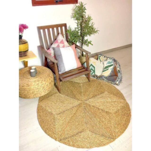 Thảm cói trải sàn, trang trí decor hình ngôi sao