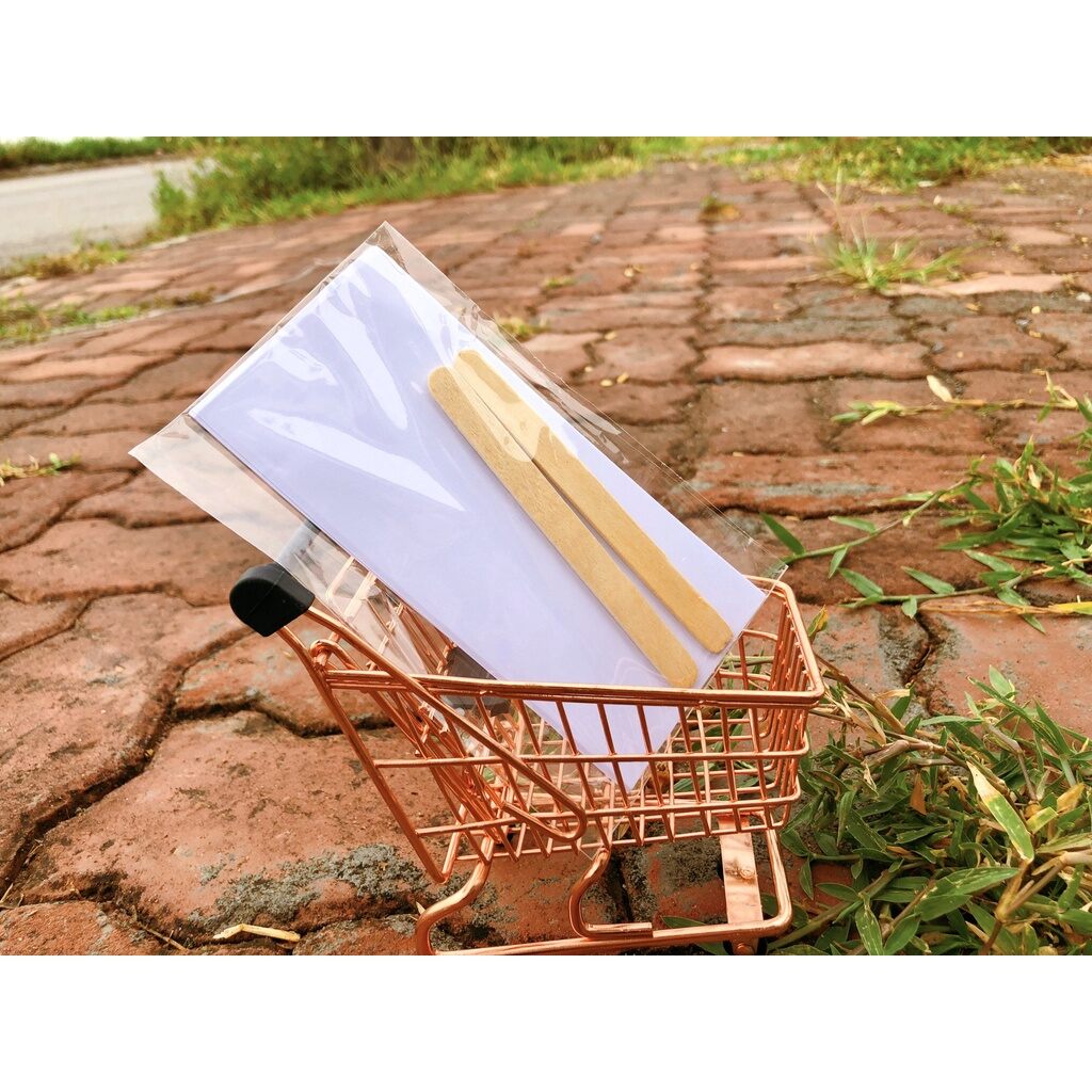 Sét 15 giấy và 2 que gạt was lông