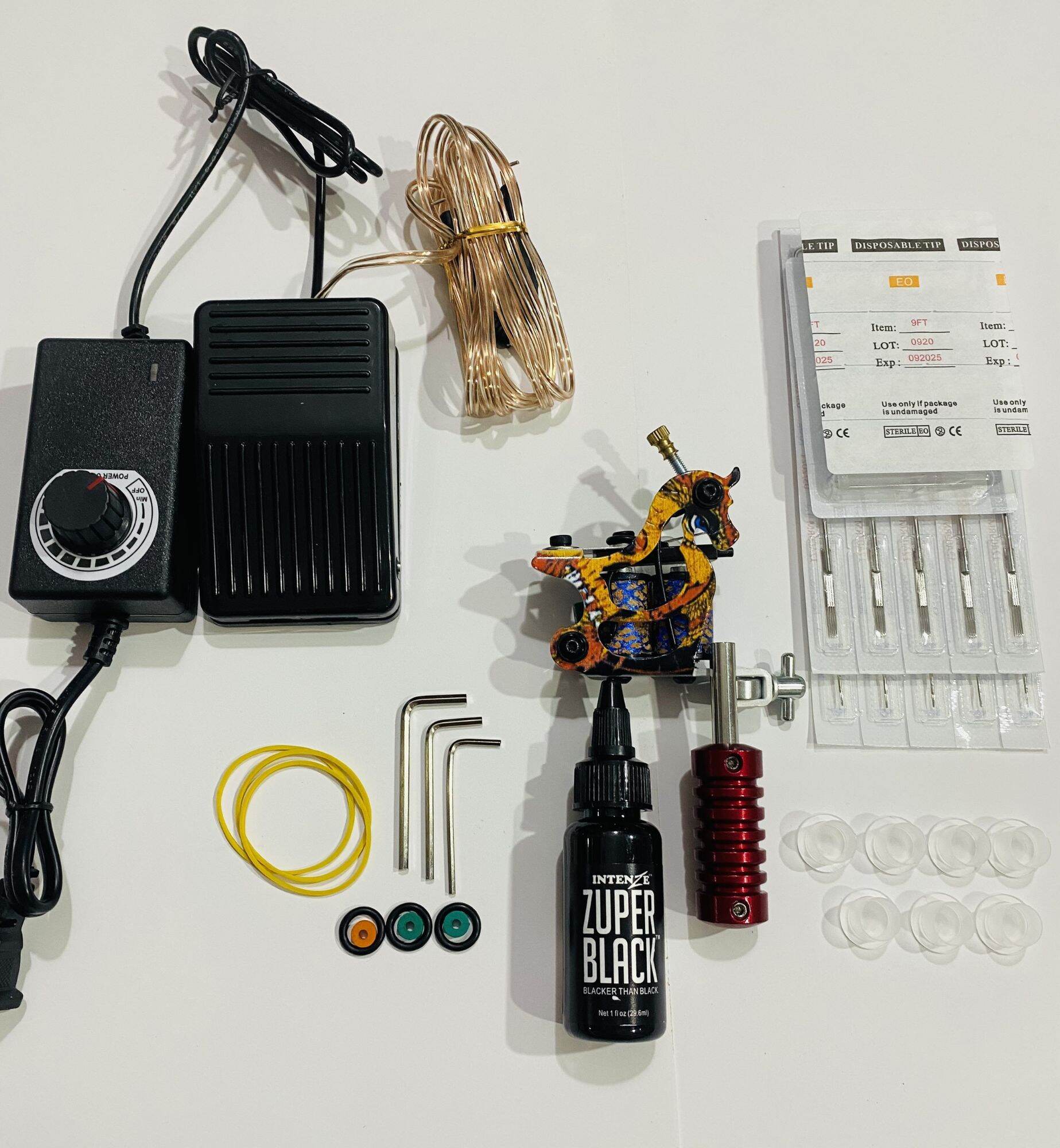 Bộ 1 máy mực xăm lên da người thật