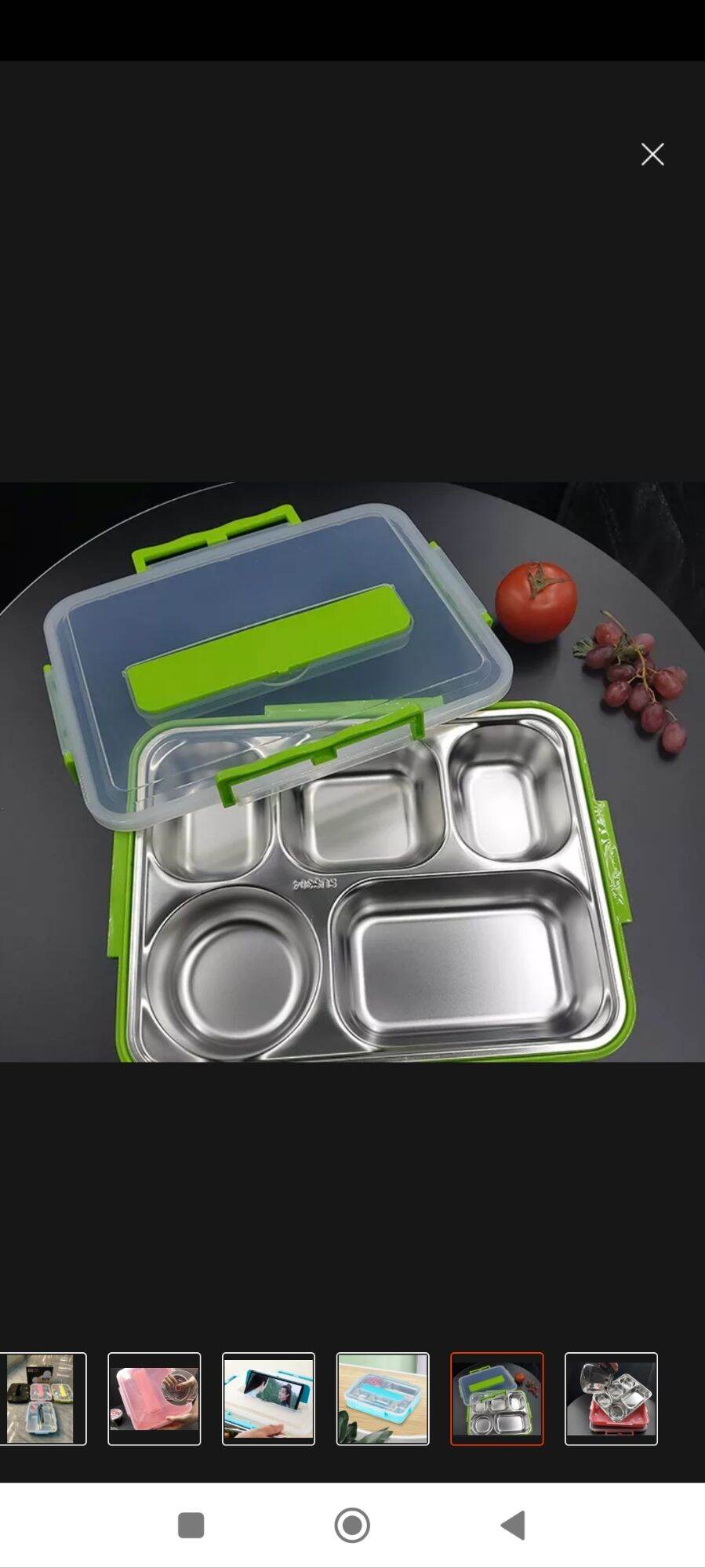 Hộp cơm văn phòng khay inox 5 ngăn