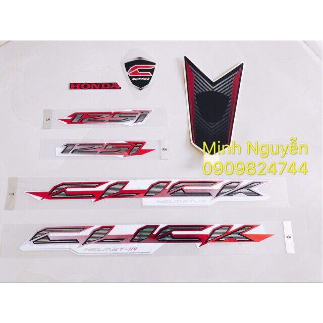Bộ tem click 125i đời 2017 xe màu trắng