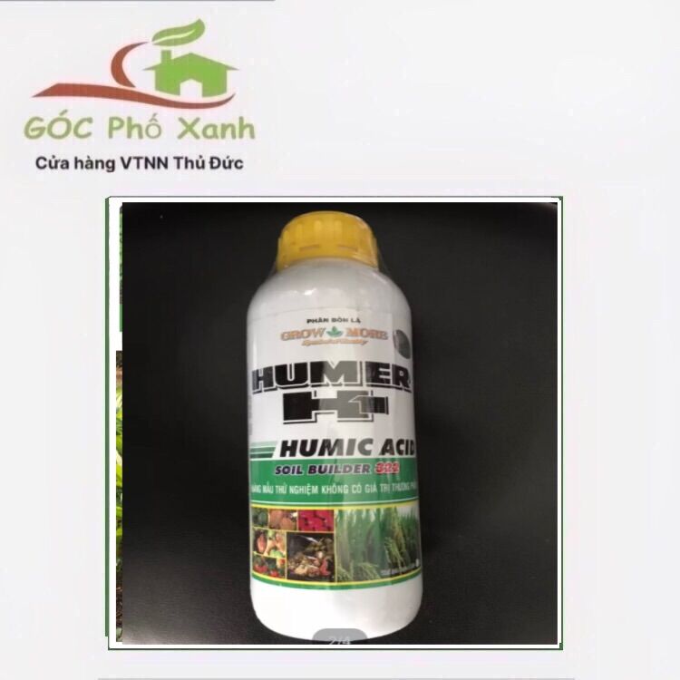 Phân bón Humic Acid Growmore Mỹ chai 1 lít Kích thích bộ rễ phát triển kháng phèn Kích thích ra chồi và cho chồi to khoẻ Chống rụng bông Giải độc cây + ngừa 1 số bệnh môi trường