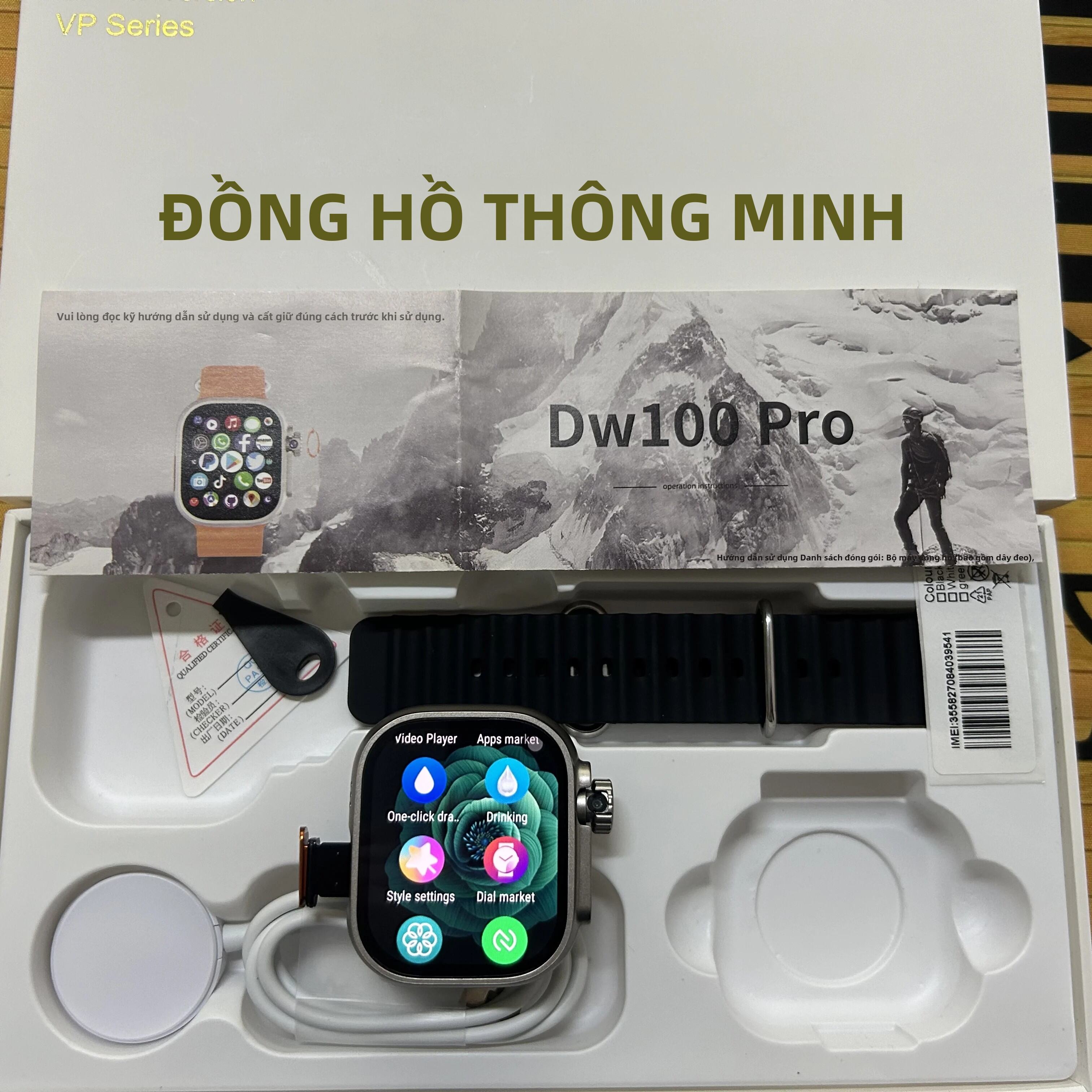 Đồng Hồ Thông Minh DW100 Pro Với Chức Năng Mở Khóa Bằng Vân Tay Màn Hình AMOLED 2.29 Inch Camera Xoa