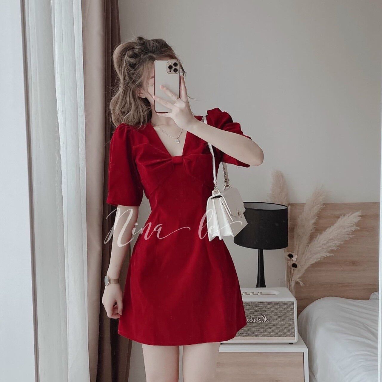 [Ảnh thật] 50-90kg Bigsize ĐẦM NƠ SUÔNG FORM A BASIC