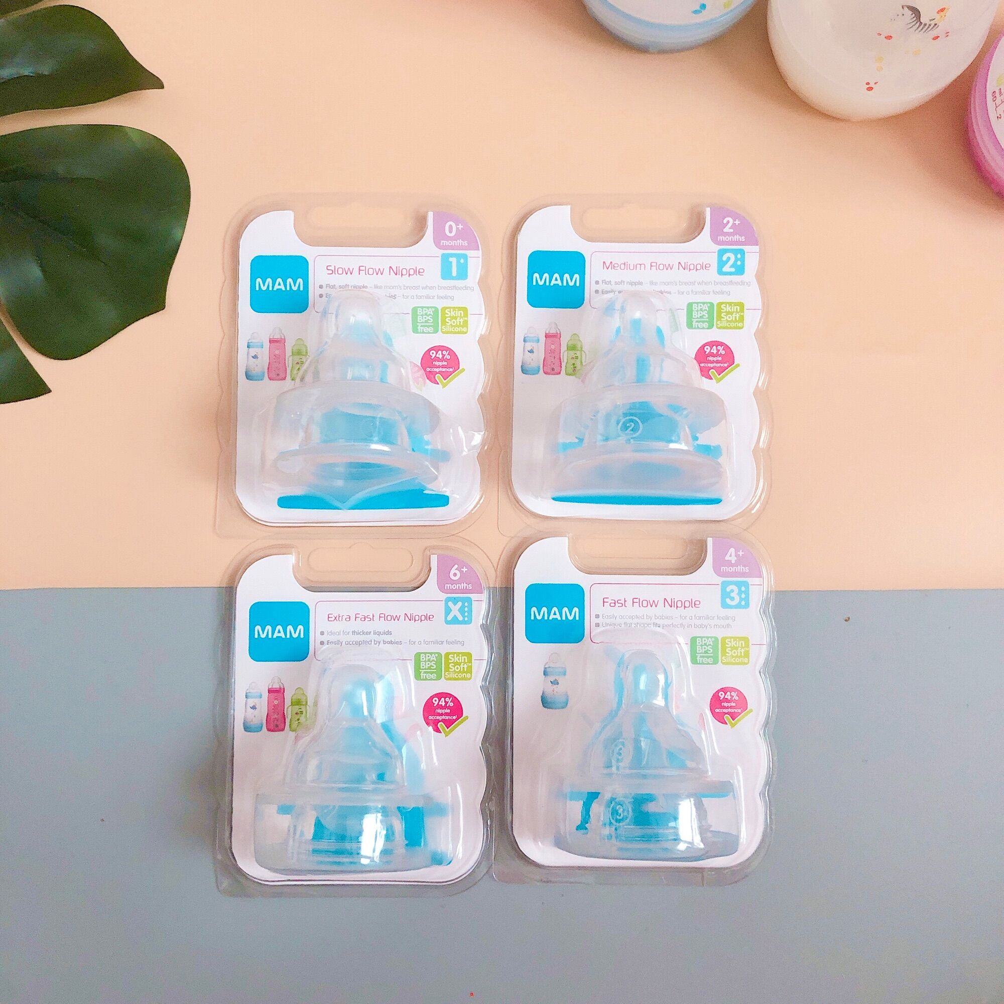 Set 2 ti thay thế bình sữa Mam chính hãng