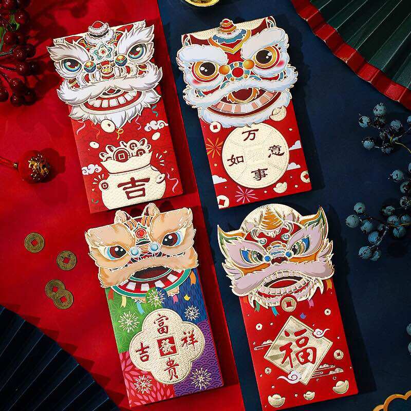 Set 4 bao lì xì lân