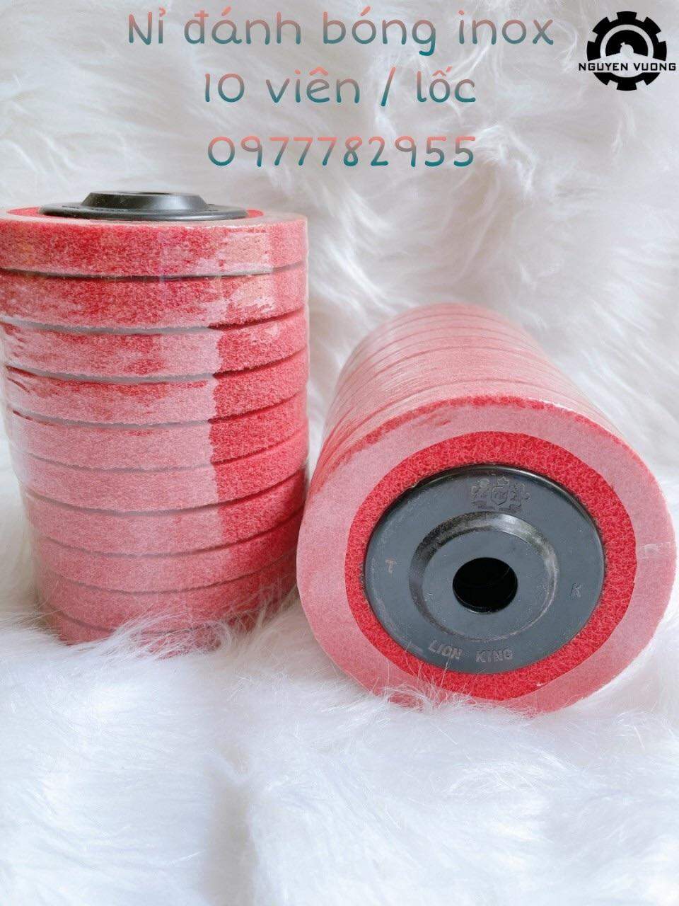 Nỉ đỏ đánh bóng inox (kim loại) lionking kích thước 100x13mm