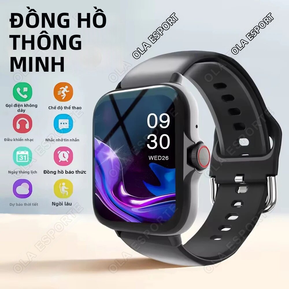 Đồng Hồ Thông Minh Đa Chức Năng Dành Cho Nam Và Nữ Điều Khiển Nhạc Bluetooth Vòng Đeo Tay Thể Thao Theo Dõi Giấc Ngủ Màn Hình OLED 1.83′ Theo Dõi Nhịp Tim