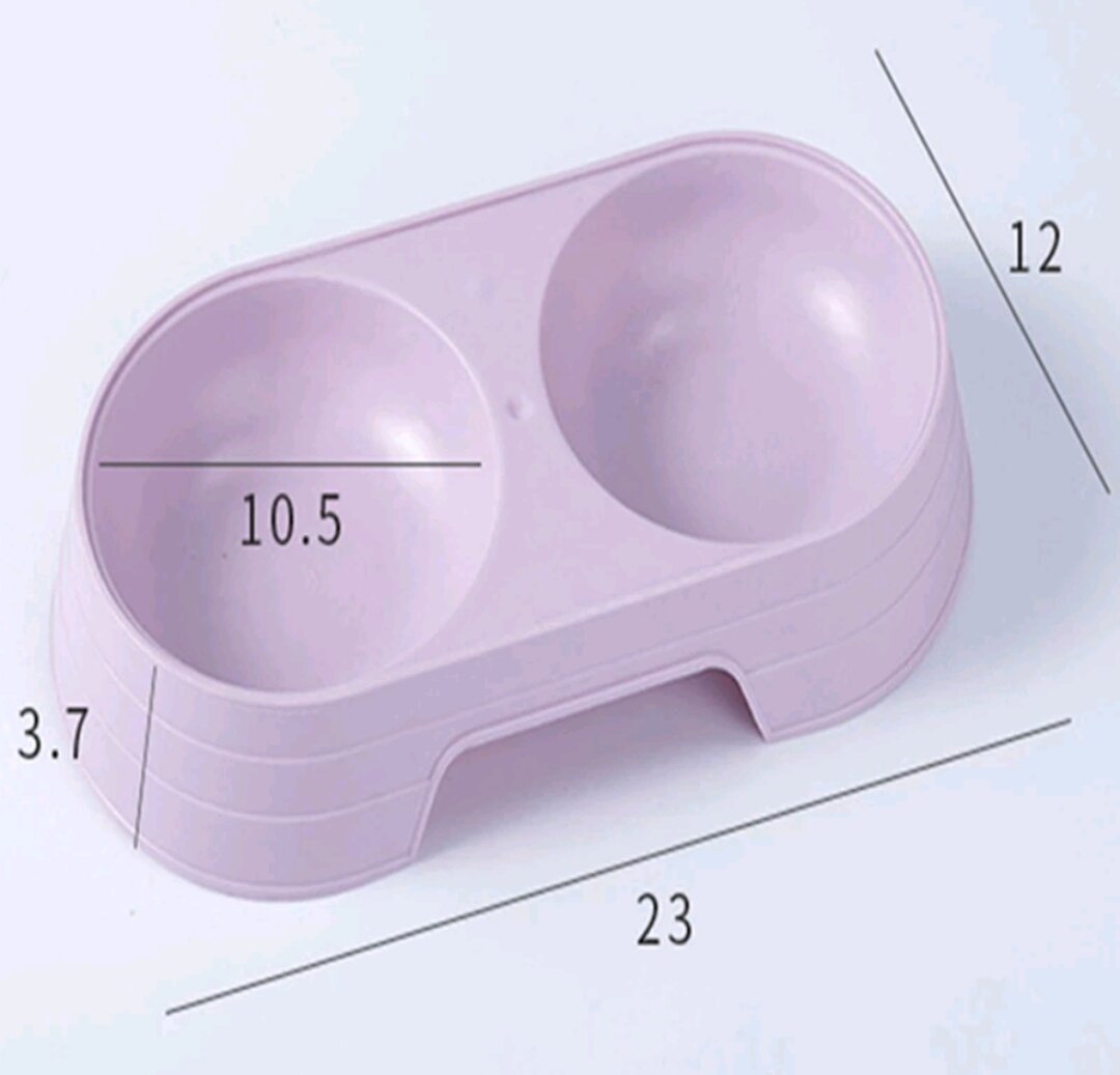 Bát đựng thức ăn nước uống cho chó mèo( Bát ăn đôi- màu sắc giao ngẫu nhiên)