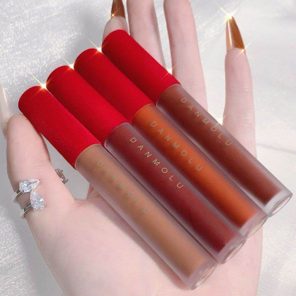SET SON KEM LÌ 4 CÂY DANMOLU NẮP ĐỎ AUTH NỘI ĐỊA TRUNG