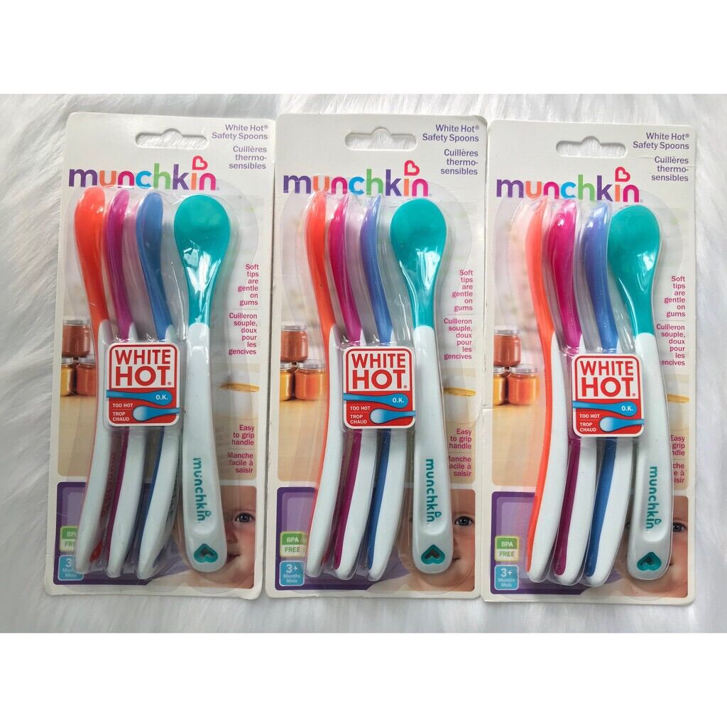 Thìa báo nóng Munchkin Mỹ cho bé ăn dặm