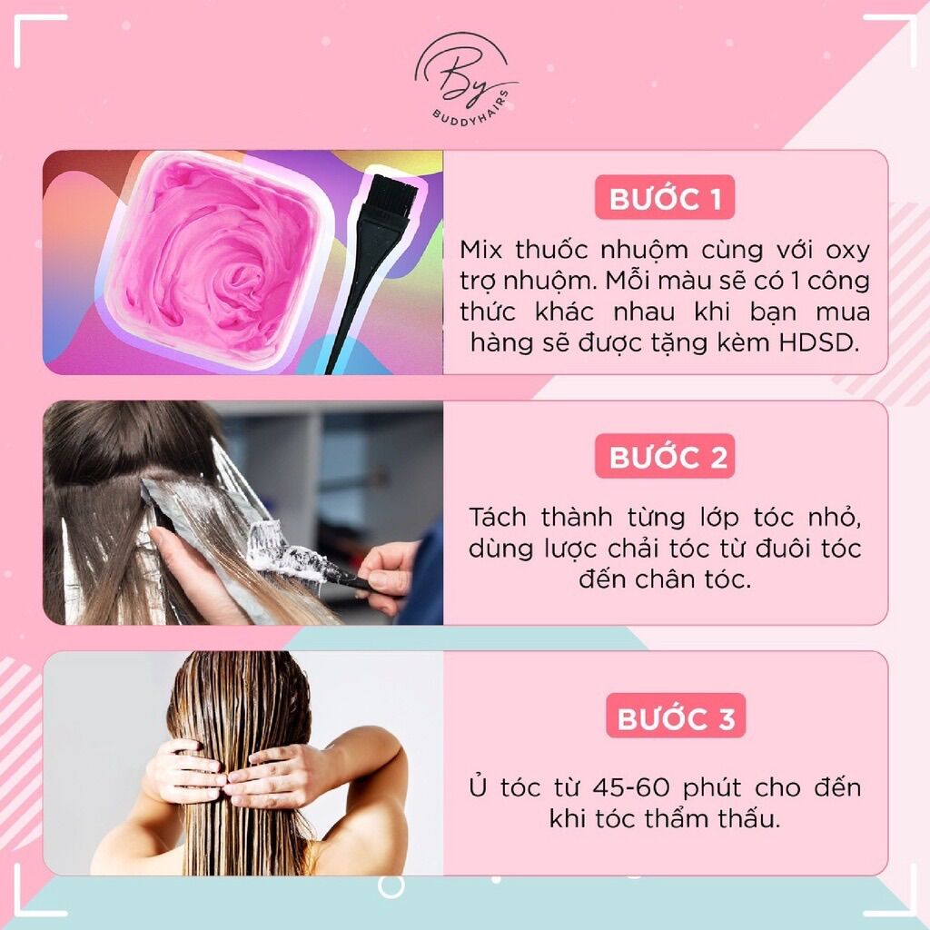 Thuốc nhuộm tóc Nâu cam ánh hồng (tặng kèm oxi và gang tay)