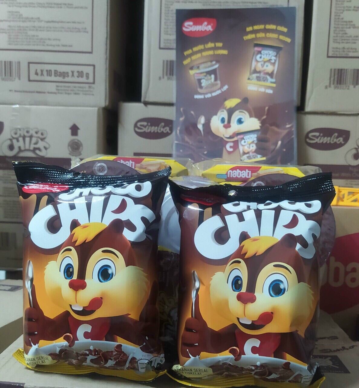 Sỉ thùng Snack ngũ cốc Nabati Simba vị socola (40 gói)