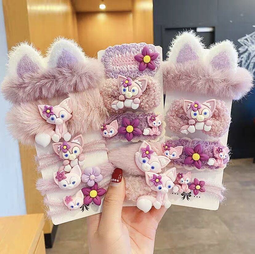 Set kẹp tóc cột tóc hoạt hình hồ ly dễ thương phong cách hàn quốc